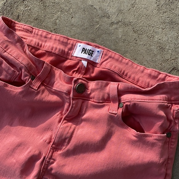 PAIGE Light Coral Verdugo Ultra Skinny Jeans - Picture 3 of 7
